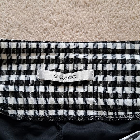 ❤S.C.& Co. Pull On Skort Black And White Gingham Print Stretch Skirt Women's NWT - Picture 9 of 12